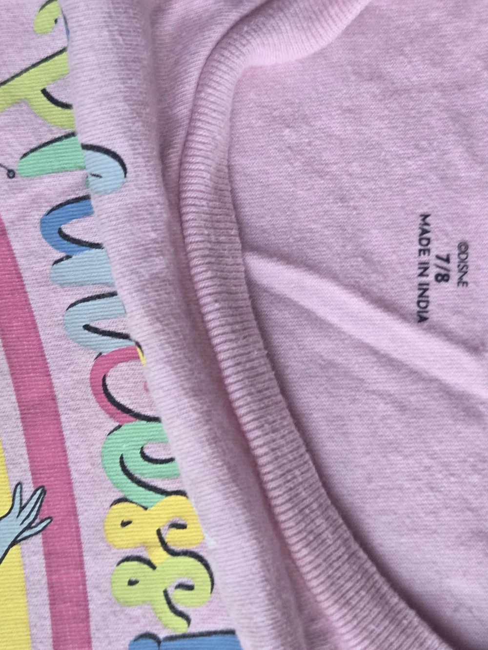 Disney Pink 'Birthday Princess' Short Sleeve Tee with Rainbow Princes Dresses